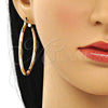 Argolla Grande 02.213.0248.50 Oro Laminado, Diamantado, Tres Tonos