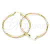 Argolla Grande 02.213.0248.50 Oro Laminado, Diamantado, Tres Tonos