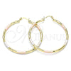 Argolla Grande 02.213.0248.50 Oro Laminado, Diamantado, Tres Tonos