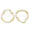 Argolla Pequeña 02.213.0249.25 Oro Laminado, Diamantado, Tres Tonos