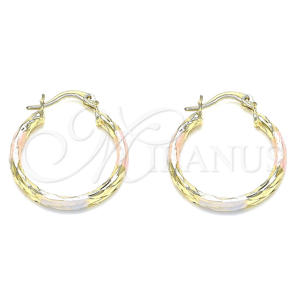 Argolla Pequeña 02.213.0249.25 Oro Laminado, Diamantado, Tres Tonos