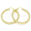 Argolla Grande 02.213.0227.60 Oro Laminado, Diseño de Hueco, Diamantado, Tono Dorado