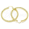 Argolla Grande 02.213.0224.60 Oro Laminado, Diseño de Hueco, Diamantado, Tono Dorado