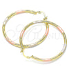 Argolla Grande 02.213.0153.1.50 Oro Laminado, Diamantado, Tres Tonos