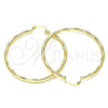 Argolla Grande 02.213.0153.50 Oro Laminado, Diseño de Hueco, Diamantado, Tono Dorado