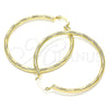 Argolla Grande 02.213.0153.50 Oro Laminado, Diseño de Hueco, Diamantado, Tono Dorado