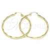 Argolla Grande 02.213.0153.50 Oro Laminado, Diseño de Hueco, Diamantado, Tono Dorado