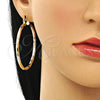 Argolla Grande 02.213.0249.50 Oro Laminado, Diamantado, Tres Tonos