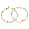 Argolla Grande 02.213.0249.50 Oro Laminado, Diamantado, Tres Tonos