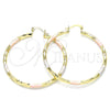 Argolla Grande 02.213.0249.50 Oro Laminado, Diamantado, Tres Tonos
