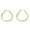 Argolla Mediana 02.213.0249.30 Oro Laminado, Diamantado, Tres Tonos