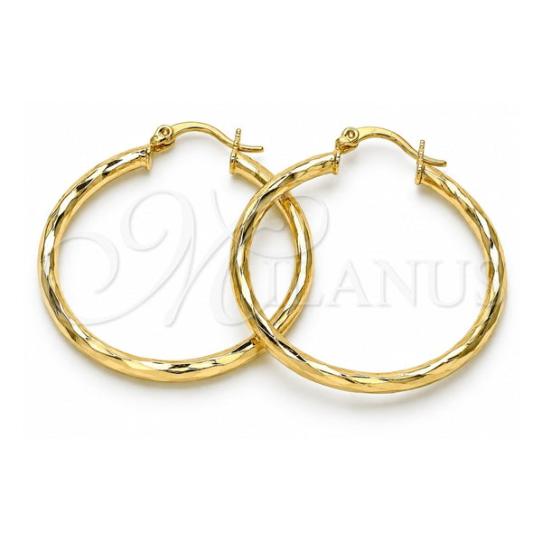 Argolla Mediana 02.213.0249.1.40 Oro Laminado, Diamantado, Tono Dorado
