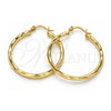 Argolla Mediana 02.213.0249.1.40 Oro Laminado, Diamantado, Tono Dorado