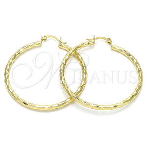 Argolla Grande 02.213.0249.1.50 Oro Laminado, Diamantado, Tono Dorado