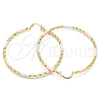 Argolla Grande 02.213.0250.60 Oro Laminado, Diamantado, Tres Tonos