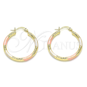 Argolla Mediana 02.213.0162.1.30 Oro Laminado, Diamantado, Tres Tonos