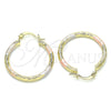 Argolla Mediana 02.213.0151.1.30 Oro Laminado, Diamantado, Tres Tonos