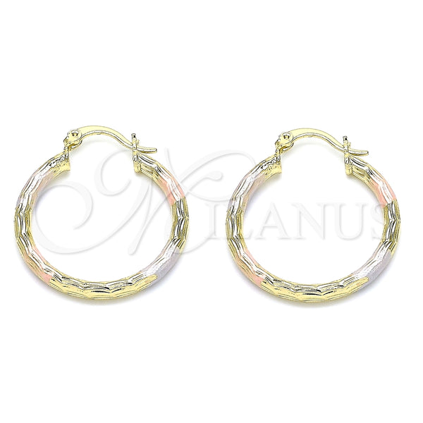 Argolla Mediana 02.213.0151.1.30 Oro Laminado, Diamantado, Tres Tonos