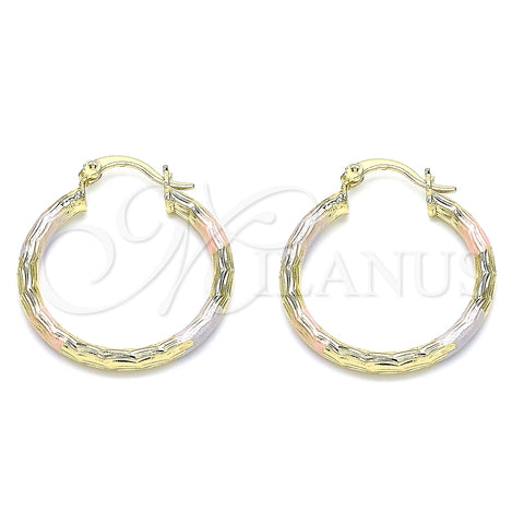 Argolla Mediana 02.213.0151.1.30 Oro Laminado, Diamantado, Tres Tonos
