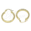 Argolla Pequeña 02.213.0151.25 Oro Laminado, Diamantado, Tono Dorado