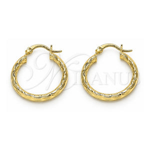 Argolla Pequeña 02.213.0151.25 Oro Laminado, Diamantado, Tono Dorado