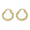 Argolla Pequeña 02.213.0151.25 Oro Laminado, Diamantado, Tono Dorado