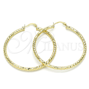 Argolla Grande 02.213.0252.50 Oro Laminado, Diamantado, Tono Dorado