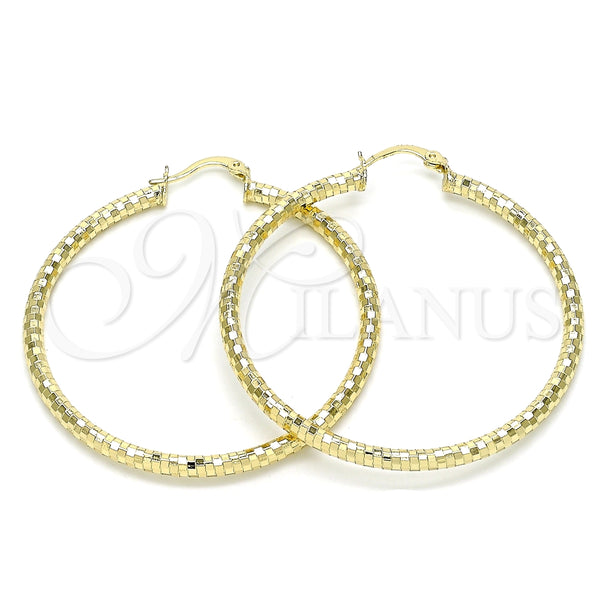 Argolla Grande 02.213.0252.50 Oro Laminado, Diamantado, Tono Dorado