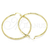 Argolla Extra Grande 02.213.0252.70 Oro Laminado, Diseño de Hueco, Diamantado, Tono Dorado