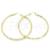Argolla Extra Grande 02.213.0252.70 Oro Laminado, Diseño de Hueco, Diamantado, Tono Dorado