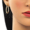 Argolla Pequeña 02.213.0154.25 Oro Laminado, Diseño de Hueco, Diamantado, Tono Dorado