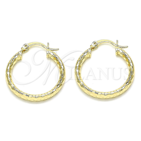 Argolla Pequeña 02.213.0252.25 Oro Laminado, Diamantado, Tono Dorado