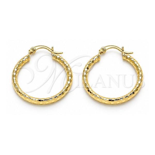 Argolla Mediana 02.213.0252.30 Oro Laminado, Diseño de Hueco, Diamantado, Tono Dorado