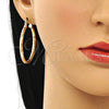 Argolla Mediana 02.213.0252.40 Oro Laminado, Diseño de Hueco, Diamantado, Tono Dorado