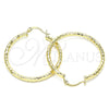 Argolla Mediana 02.213.0252.40 Oro Laminado, Diseño de Hueco, Diamantado, Tono Dorado