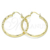 Argolla Mediana 02.213.0252.40 Oro Laminado, Diseño de Hueco, Diamantado, Tono Dorado