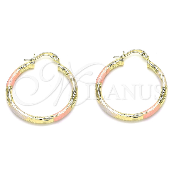Argolla Mediana 02.213.0254.30 Oro Laminado, Diamantado, Tres Tonos