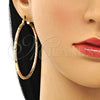 Argolla Grande 02.213.0252.1.60 Oro Laminado, Diseño de Hueco, Diamantado, Tres Tonos