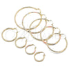 Argolla Grande 02.213.0252.1.60 Oro Laminado, Diseño de Hueco, Diamantado, Tres Tonos