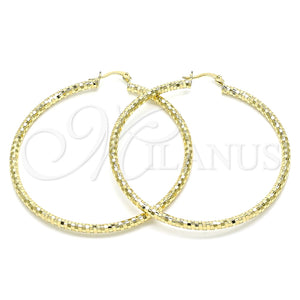 Argolla Grande 02.213.0252.60 Oro Laminado, Diamantado, Tono Dorado