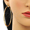 Argolla Extra Grande 02.213.0254.1.70 Oro Laminado, Diamantado, Tono Dorado