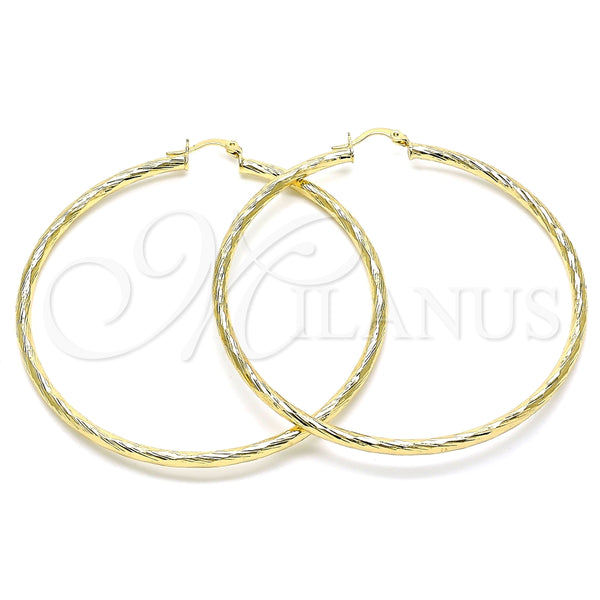 Argolla Extra Grande 02.213.0254.1.70 Oro Laminado, Diamantado, Tono Dorado