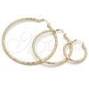 Argolla Extra Grande 02.213.0254.1.70 Oro Laminado, Diamantado, Tono Dorado