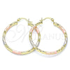 Argolla Mediana 02.213.0255.40 Oro Laminado, Diamantado, Tres Tonos