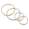 Argolla Mediana 02.213.0255.40 Oro Laminado, Diamantado, Tres Tonos