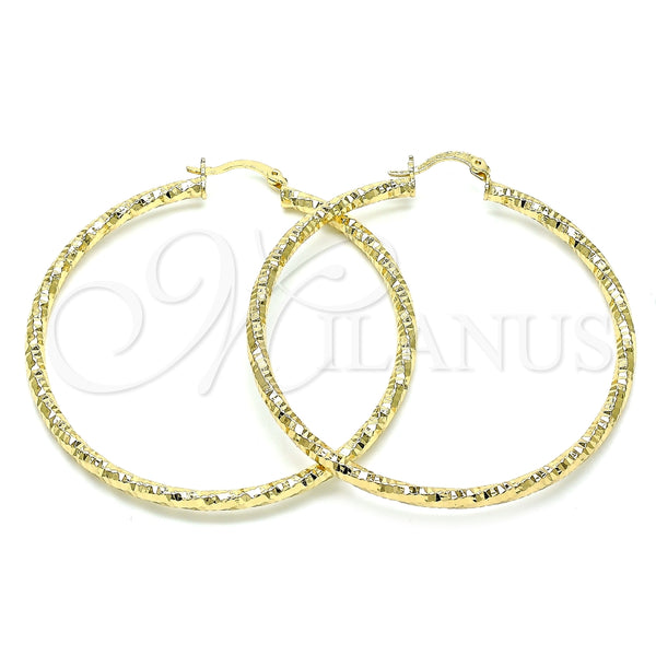 Argolla Grande 02.213.0255.1.60 Oro Laminado, Diamantado, Tono Dorado