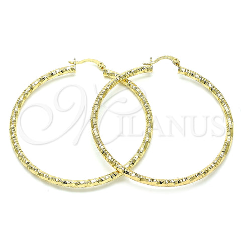 Argolla Grande 02.213.0255.1.60 Oro Laminado, Diamantado, Tono Dorado
