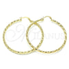 Argolla Grande 02.213.0255.1.60 Oro Laminado, Diamantado, Tono Dorado