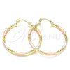 Argolla Mediana 02.213.0257.40 Oro Laminado, Diamantado, Tres Tonos