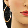 Argolla Grande 02.213.0258.1.60 Oro Laminado, Diamantado, Tres Tonos